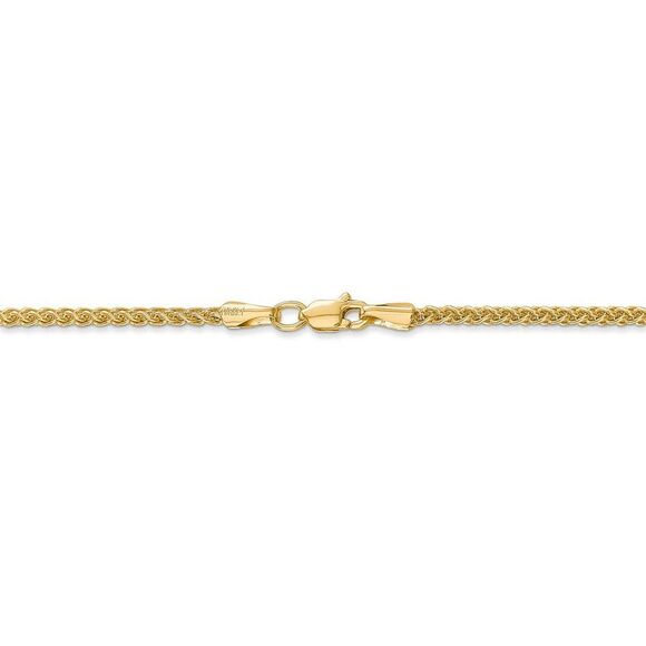 2mm, 14k Yellow Gold, Hollow Wheat Chain Necklace, 20 Inch - Picture 4 of 8